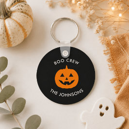 Minimalistische Personalisierte Boo-Crew Halloween Schlüsselanhänger