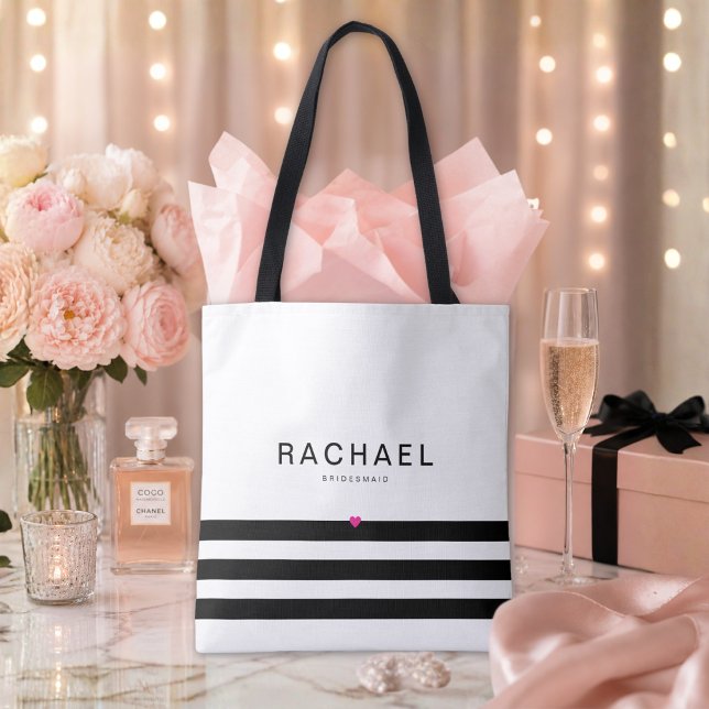 Minimalistische personalisierte Braut-Tasche (Bridal Tote Bag For The Whole Bride Crew)