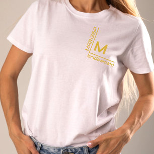 Minimalistische Personalisierte Bridesmaid in Weiß T-Shirt