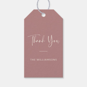 Minimalistische Personalisierte Dusty Rose Vielen  Geschenkanhänger