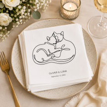 Minimalistische personalisierte Katzenhochzeit 