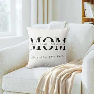 Minimalistische personalisierte Mutter-Namenskisse Kissen
