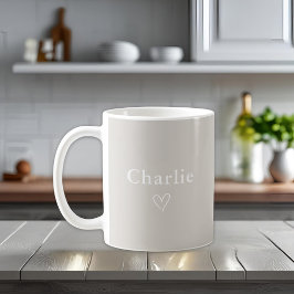 Minimalistische personalisierte Namens-Tasse Kaffeetasse