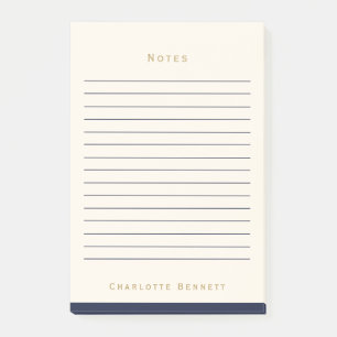 Minimalistische personalisierte Notizbuchseiten in Post-it Klebezettel