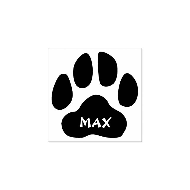 Minimalistische Personalisierte Paw Print Kautschu Gummistempel (Prägung)