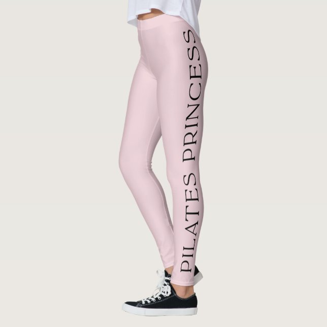 Minimalistische personalisierte rosa Pilates-Prinz Leggings (Links)