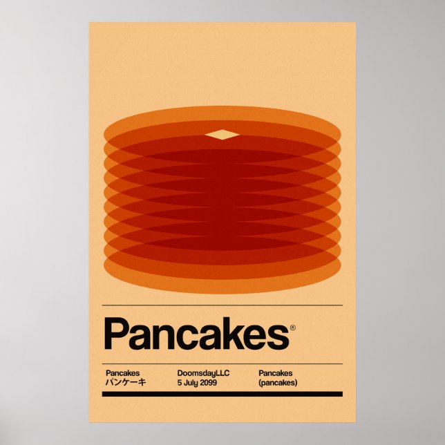 Minimalistische Pfannkuchen Poster (Vorne)
