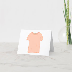 Minimalistische Pfirsich-T-Shirt-Illustration Dankeskarte