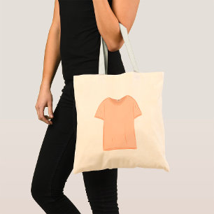 Minimalistische Pfirsich-T-Shirt-Illustration Tragetasche