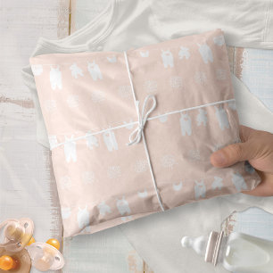 Minimalistische Pfirsich-Wäscheleine-Babymädchen-P Seidenpapier