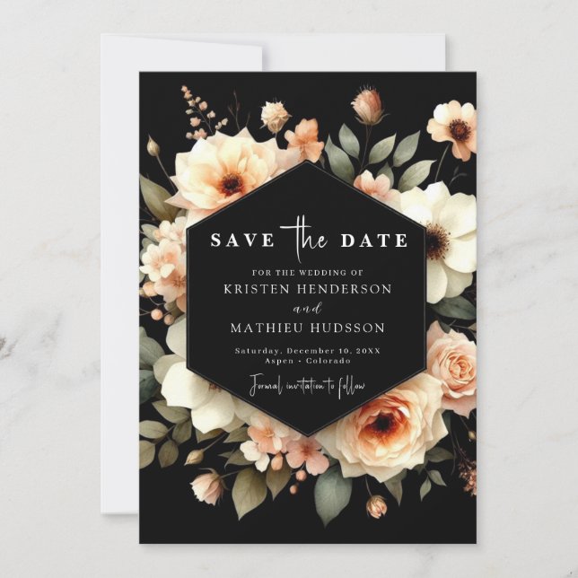 Minimalistische Pfirsichhochzeit Save The Date (Vorderseite)