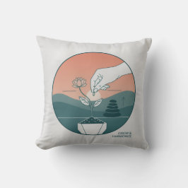 Minimalistische Pflanze "Grow & Harmonize" Yoga Kissen