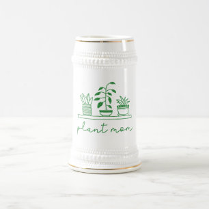 Minimalistische Pflanze Mama Niedliche Pflanze Lov Bierglas