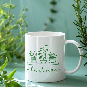 Minimalistische Pflanze Mama Niedliche Pflanze Lov Kaffeetasse