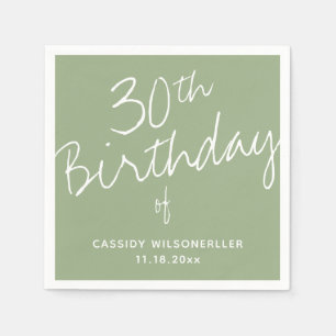 Minimalistische Phase 30. Geburtstag Serviette