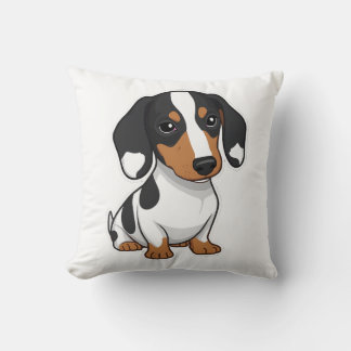 Minimalistische Piebald-Dachshund-Kunst Kissen