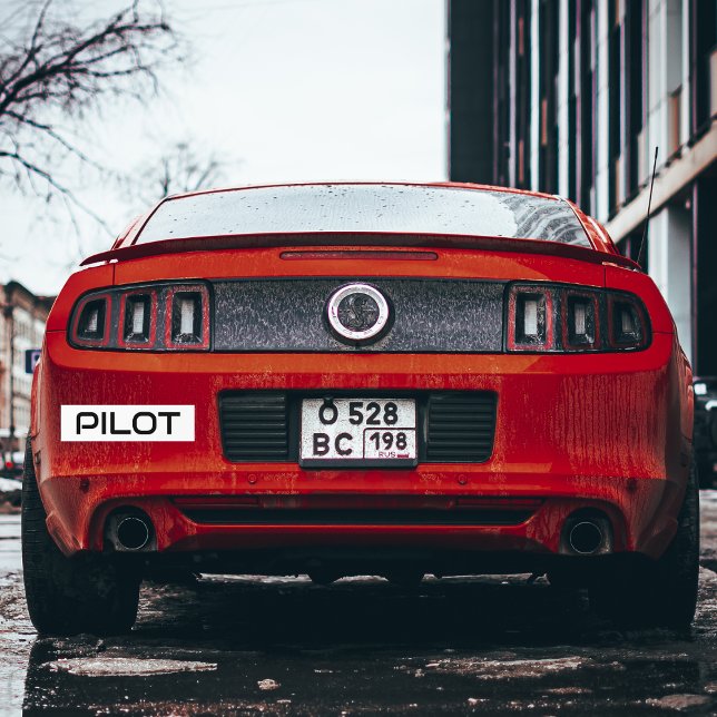 Minimalistische PILOT-Typografie, einfache Luftfah Autoaufkleber (Von Creator hochgeladen)