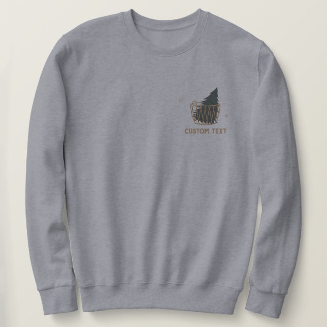 Minimalistische Pine Tree Pocket Graphic Winter Sweatshirt (Design vorne)