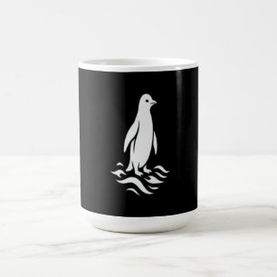 Minimalistische Pinguin-Linienkunst Winterwelle Mo Kaffeetasse