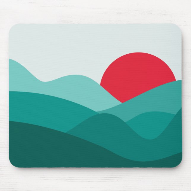 Minimalistische Piniengrün Mousepad (Vorne)