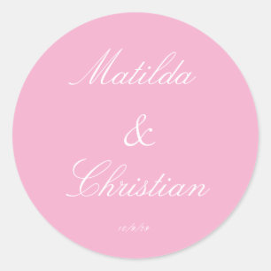 Minimalistische Pink-Hochzeitssänger-Umschlag Aufk Runder Aufkleber