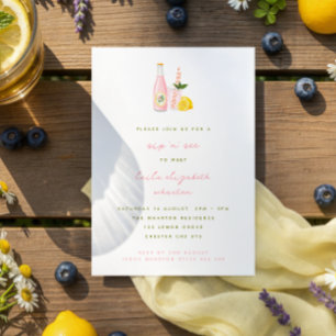 Minimalistische Pink Lemonade Baby Sip and See Einladung