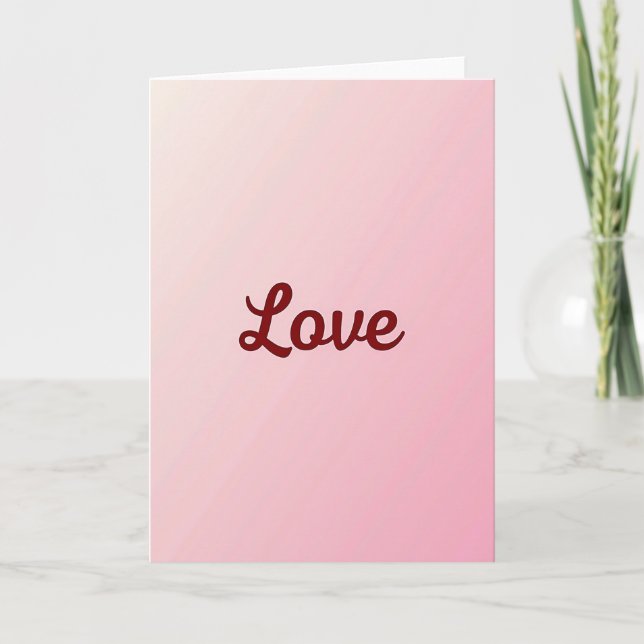 Minimalistische Pink Love Karte (Vorderseite)