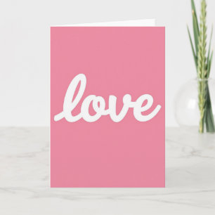Minimalistische Pink Love Script Karte