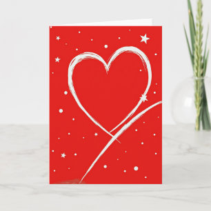 Minimalistische Pinsel-Herzkarte Karte