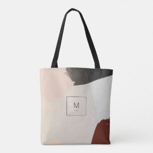 Minimalistische Pinselstrich Rosa Burgunder Tote-T