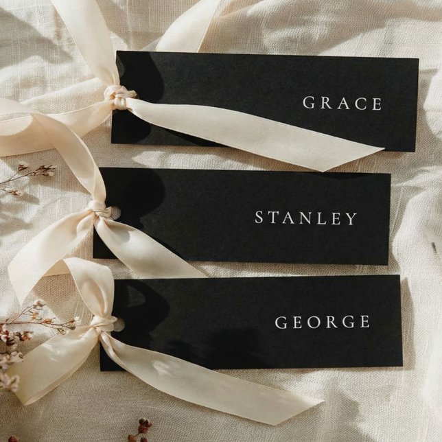 Minimalistische Platzkarten für den Black Wedname (Von Creator hochgeladen)