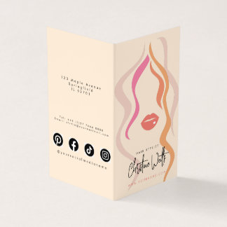 Minimalistische Preisliste für Light Peach Hairsty Visitenkarten