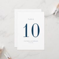 Minimalistische Preußische Blue Wedding Tischnumme