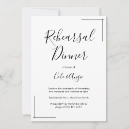 Minimalistische Probe Abendessen Einladung