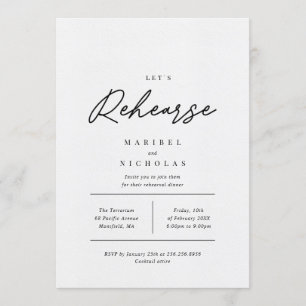 Minimalistische Probe Abendessen Einladung