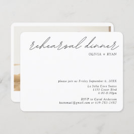 Minimalistische Probe Abendessen Hochzeitskarte Begleitkarte