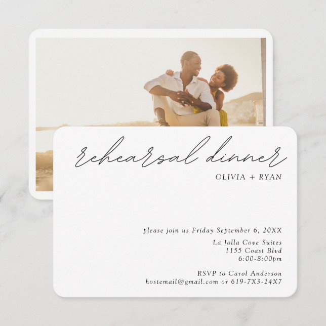 Minimalistische Probe Abendessen Kleine Umschließu Begleitkarte (Vorne/Hinten)