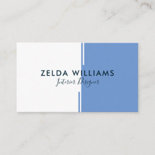 Minimalistische Pulverblauen und weiße Geometrie-L Visitenkarte