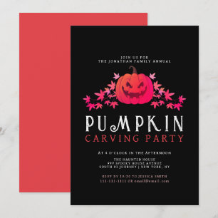Minimalistische Pumpkin Spooky Carving Party Hallo Einladung
