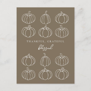 Minimalistische Pumpkins fallen dankbar dankbar, g Postkarte