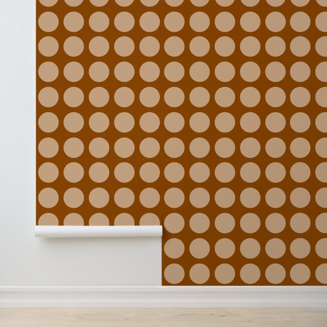 Minimalistische Punkte mit farbbrauner Farbe Tapete (Anwendung)