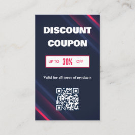 Minimalistische QR-Code-Diskontkarte Visitenkarte