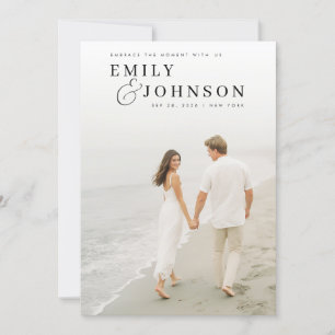 Minimalistische QR Code Foto Hochzeit Einladung