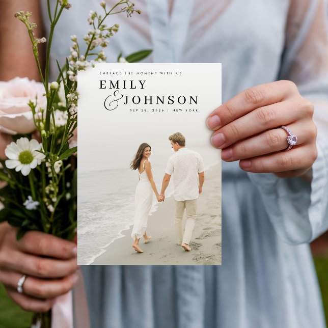 Minimalistische QR Code Foto Hochzeit Einladung (Von Creator hochgeladen)