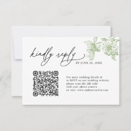 Minimalistische QR-Code-Hochzeits-RSVP-Karten in S RSVP Karte