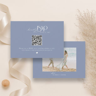Minimalistische QR-Code-Hochzeitswebsite in Staubb RSVP Karte