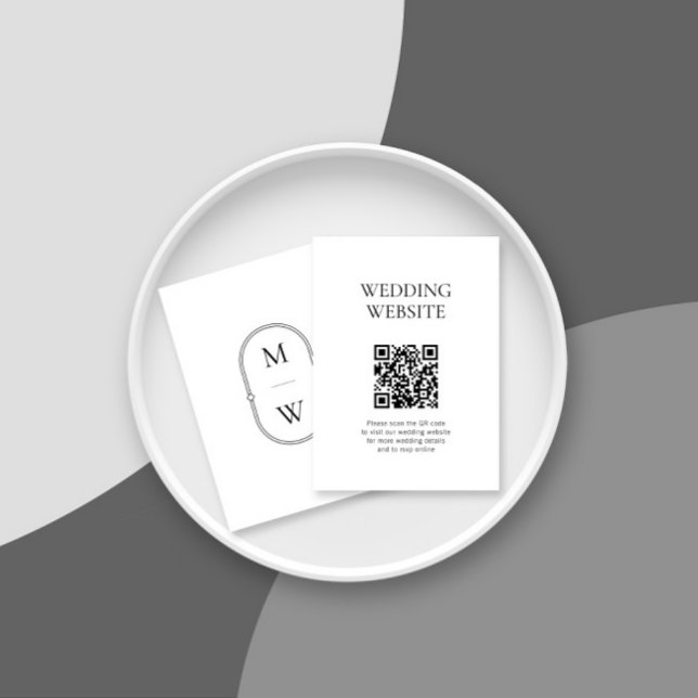 Minimalistische QR-Code-Hochzeitwebsite Begleitkarte (Von Creator hochgeladen)
