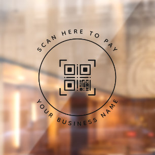 Minimalistische QR-Code-Prüfung zur Bezahlung des  Fensteraufkleber