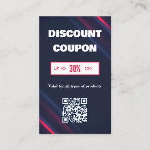Minimalistische QR-Code-Rabattkarte Visitenkarte