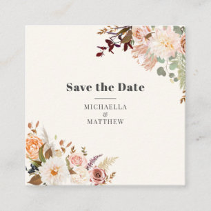Minimalistische QR-Code-Save the Date-Karte Quadratische Visitenkarte